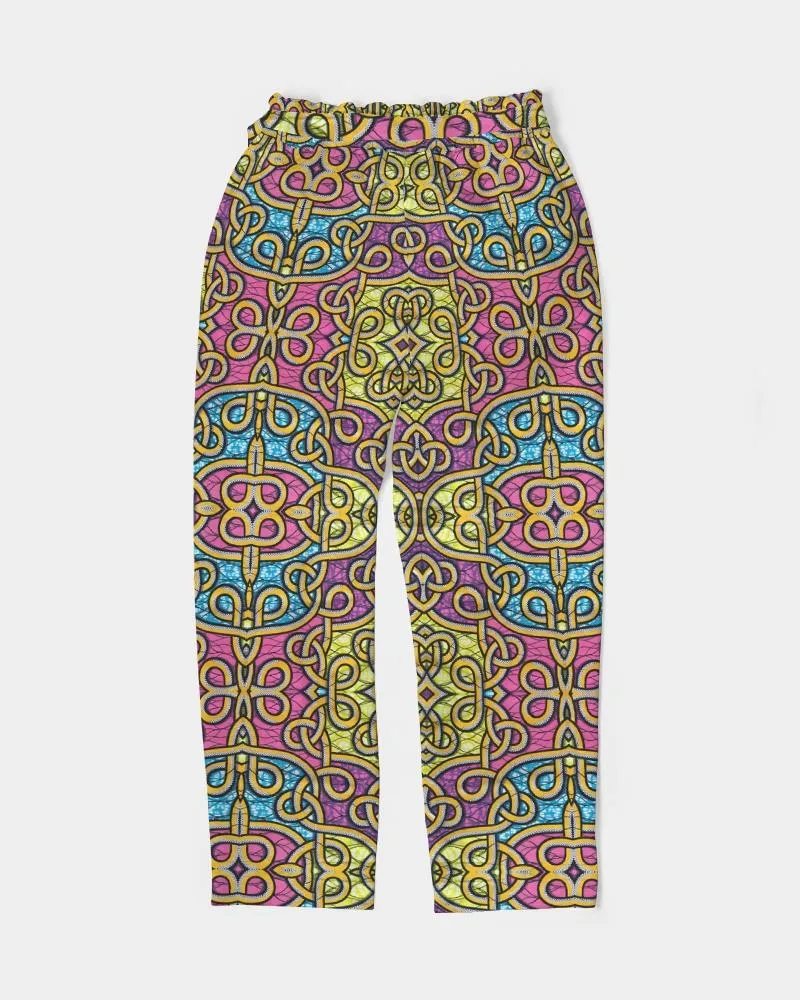 Fun African Print Women's Belted Tapered Pants