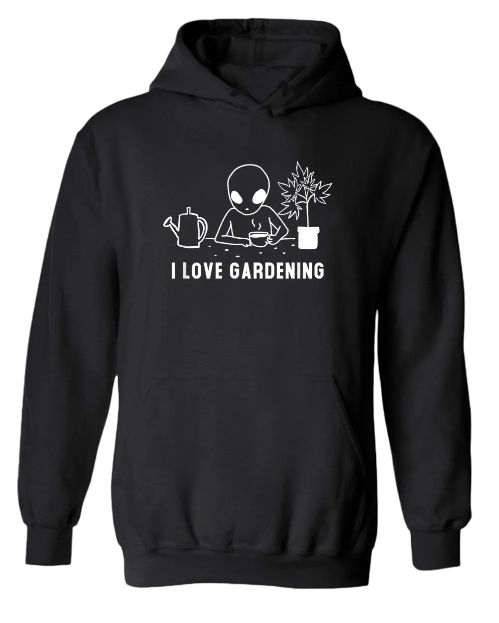 Funny alien garden hoodie