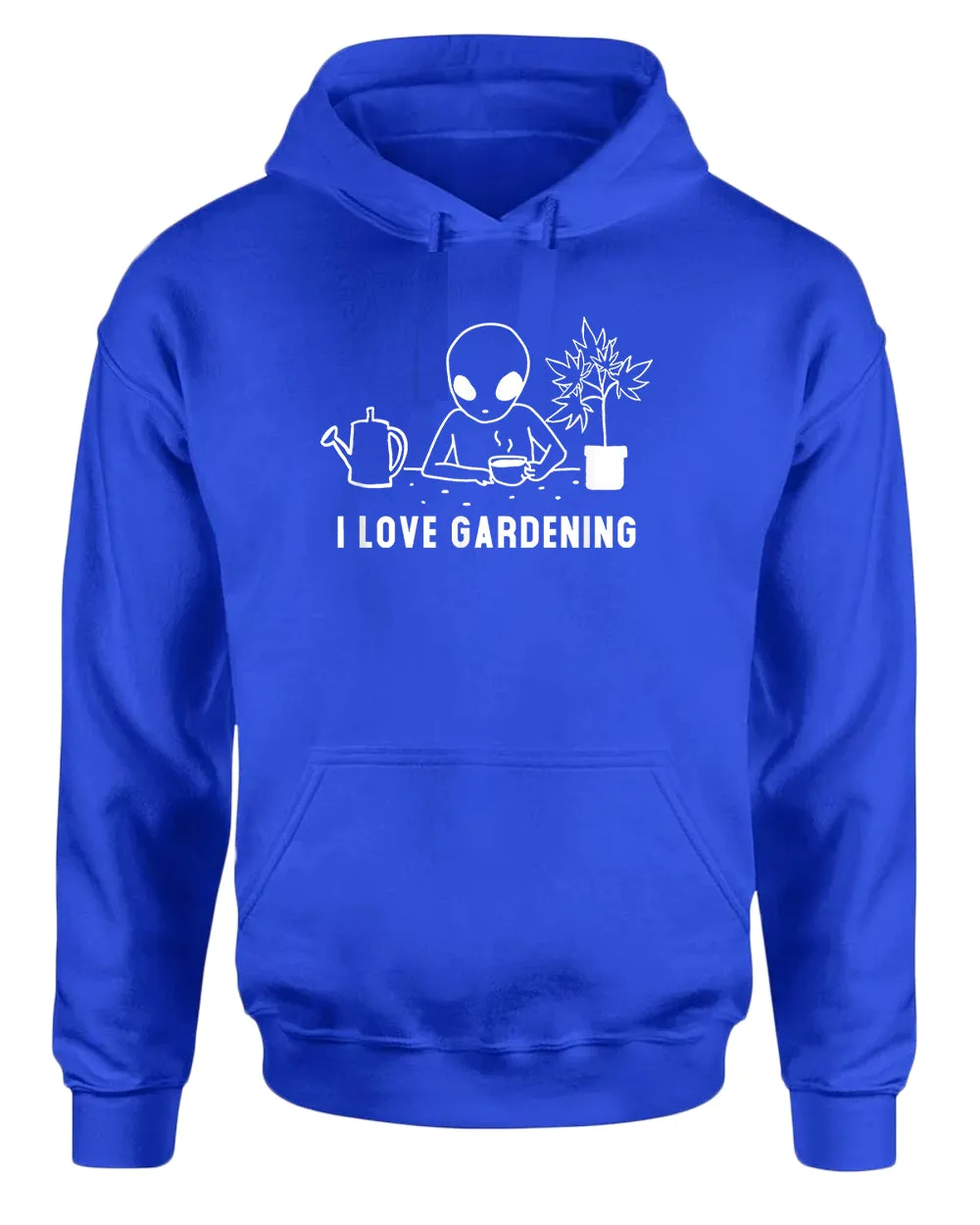 Funny alien garden hoodie