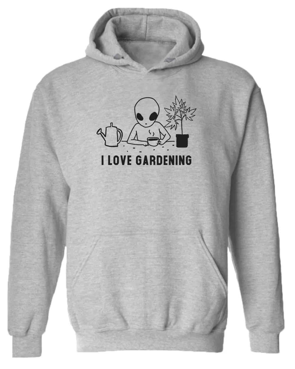 Funny alien garden hoodie