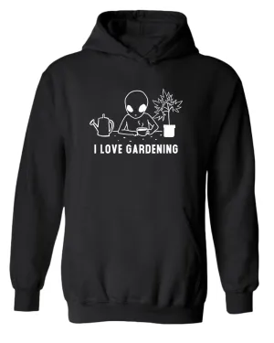 Funny alien garden hoodie