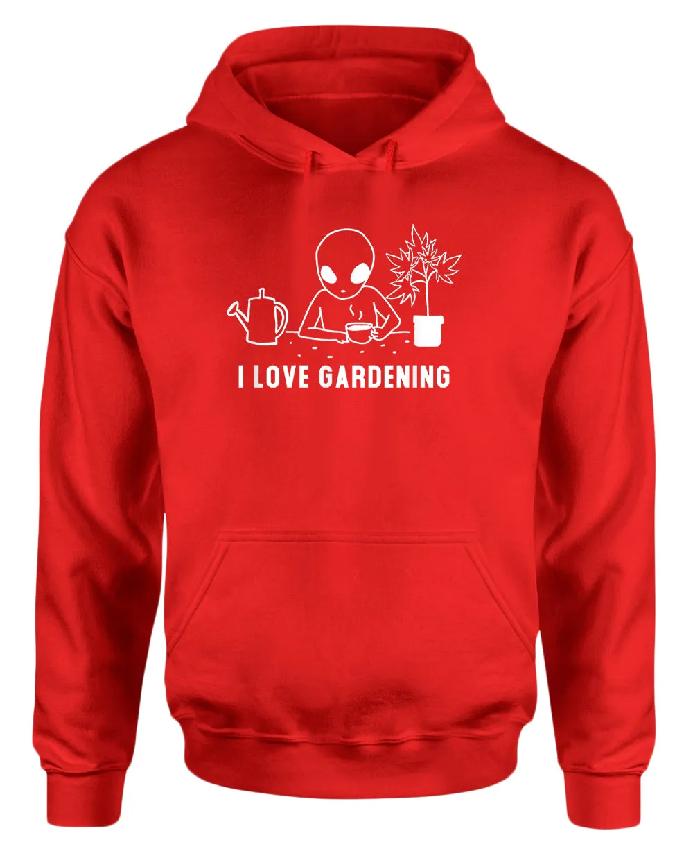 Funny alien garden hoodie
