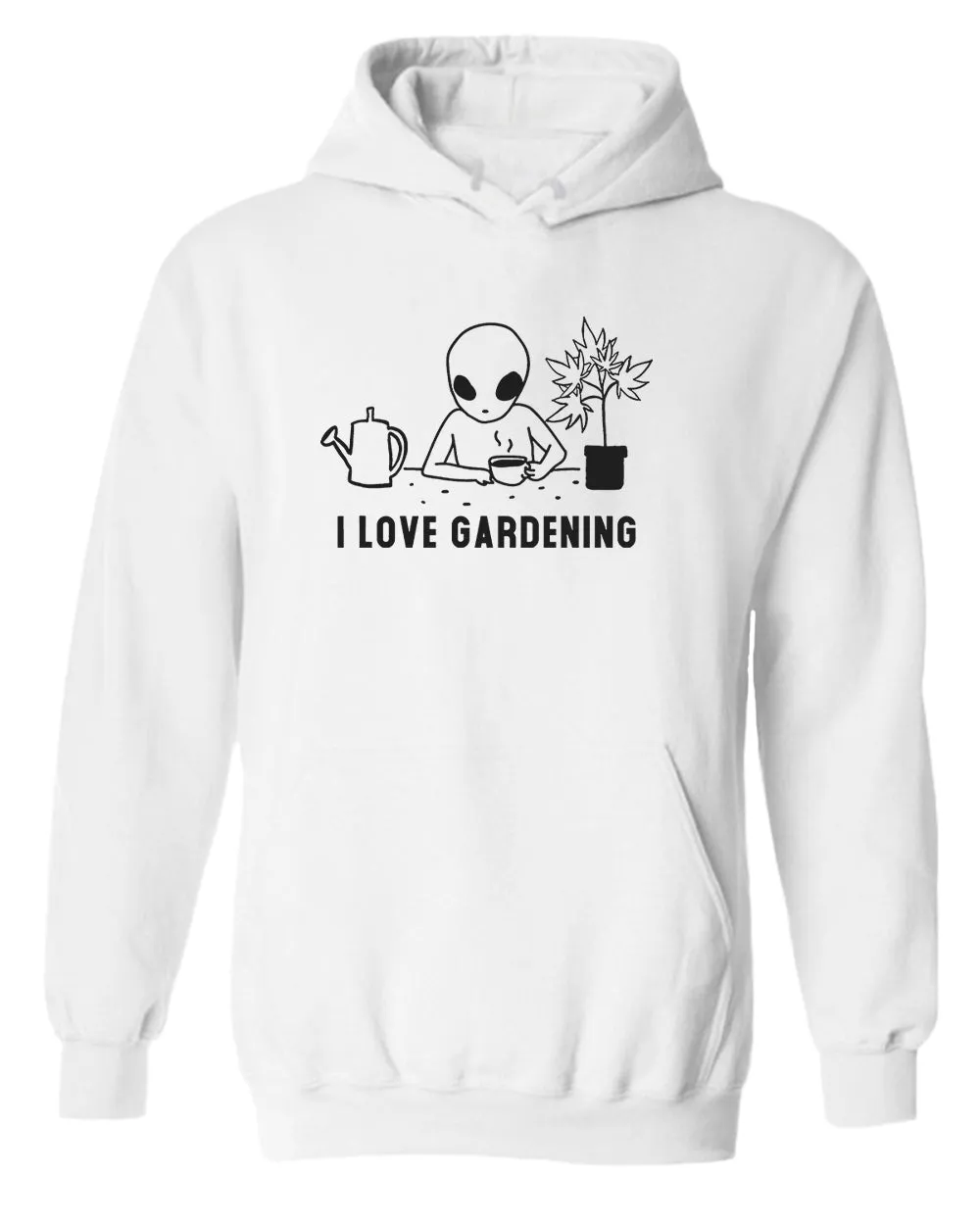 Funny alien garden hoodie