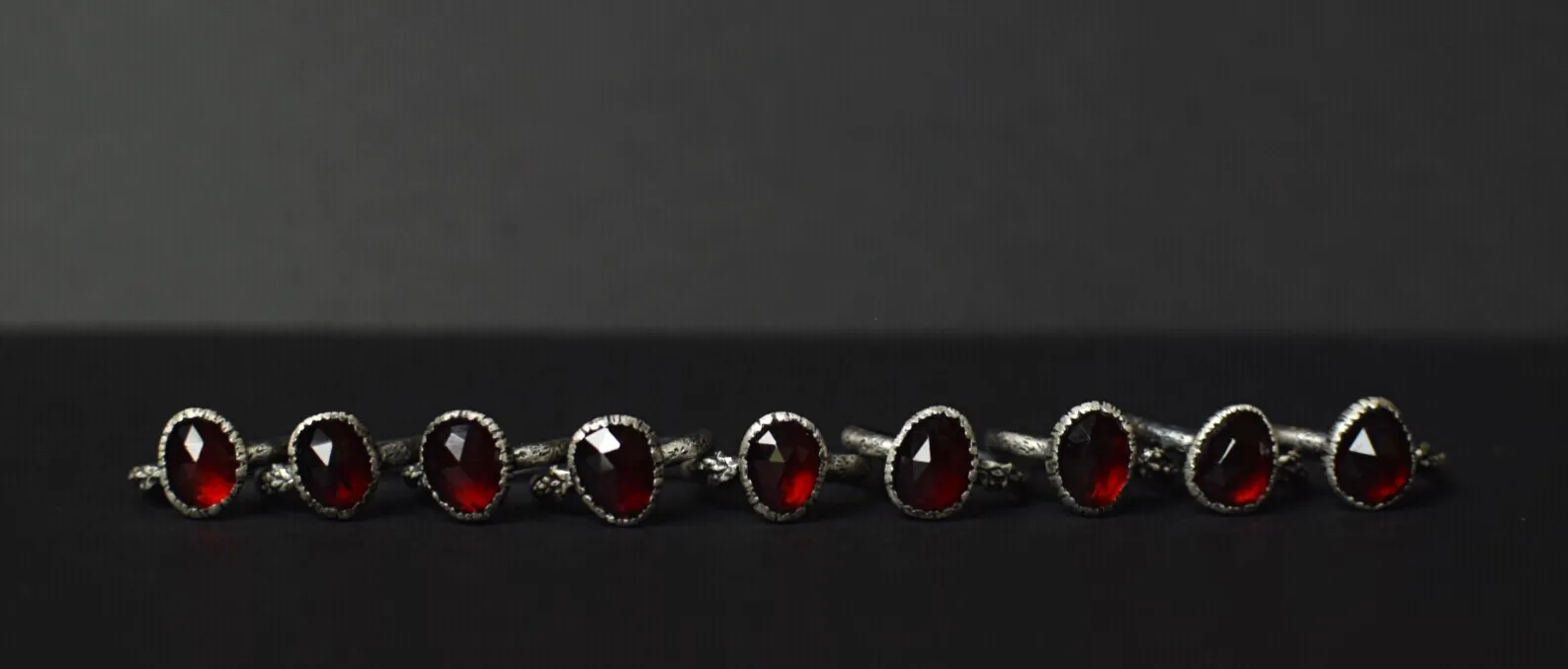 Garnet Fern Rings
