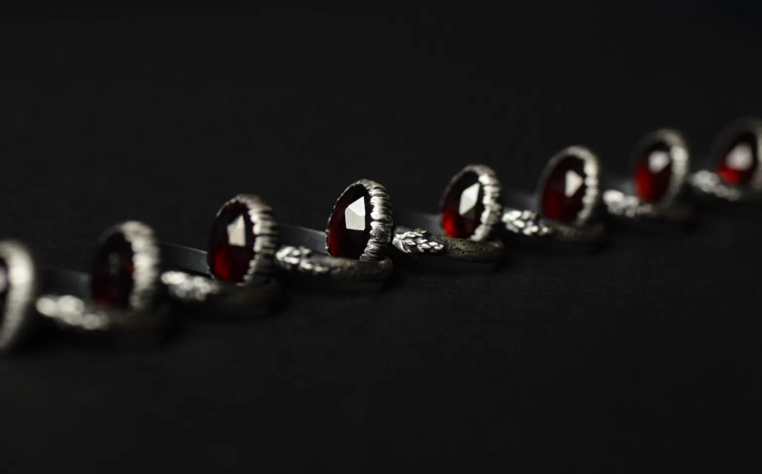 Garnet Fern Rings