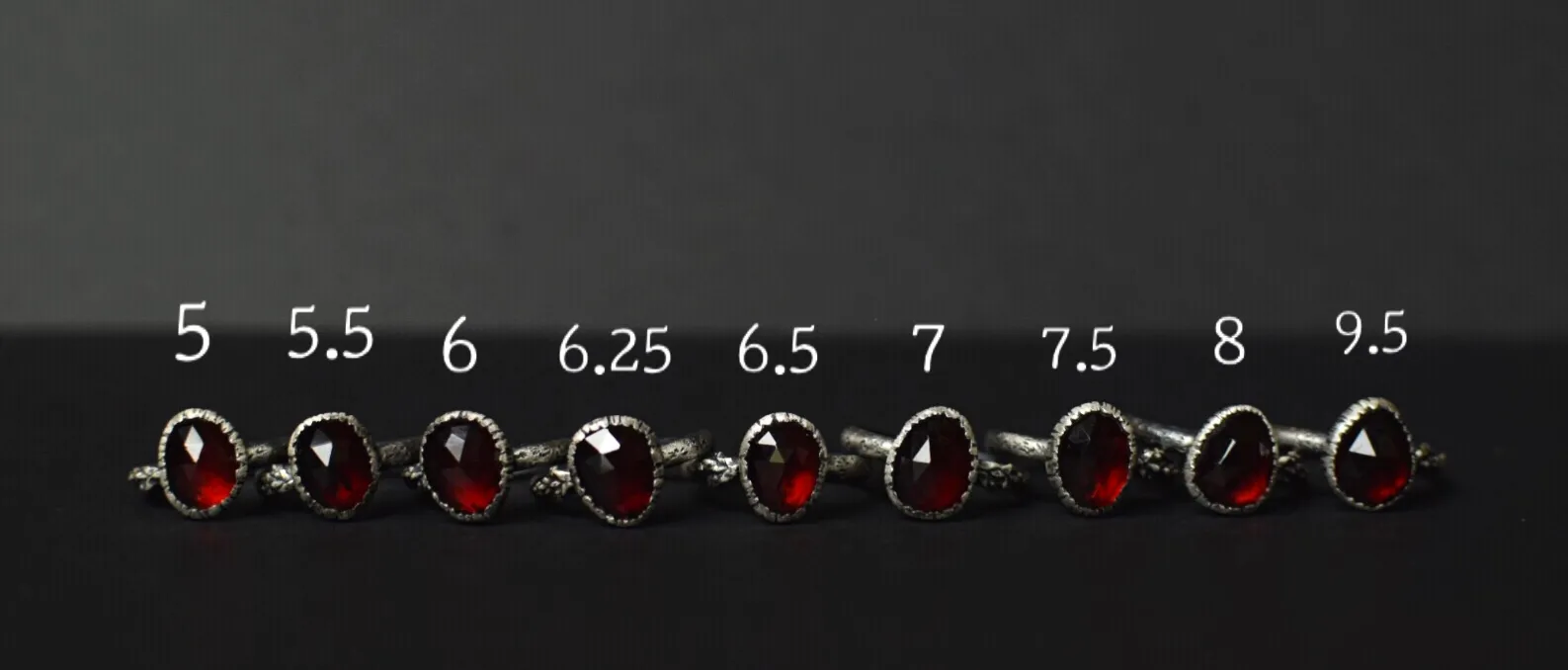 Garnet Fern Rings