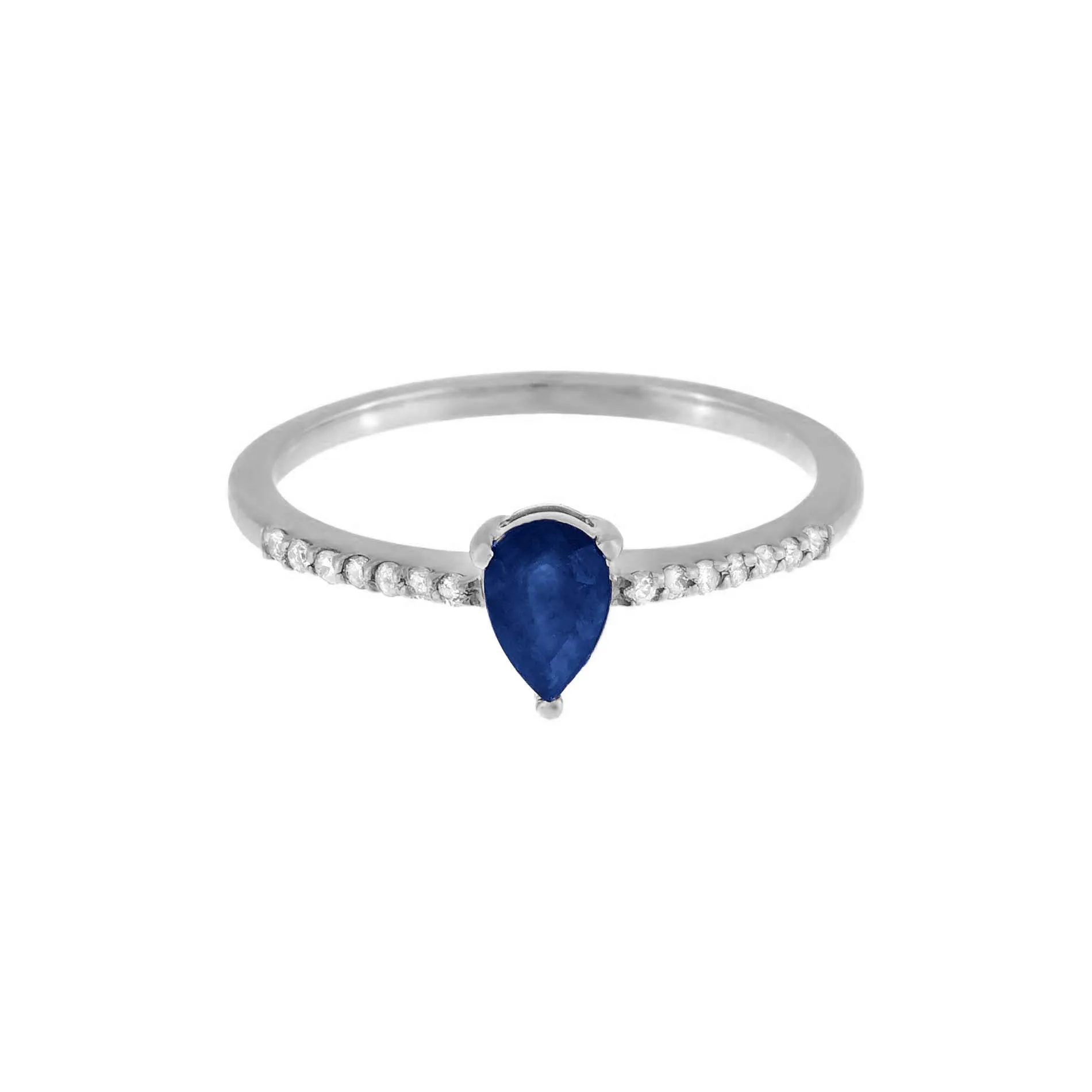 Gemstone Teardrop Ring 14K