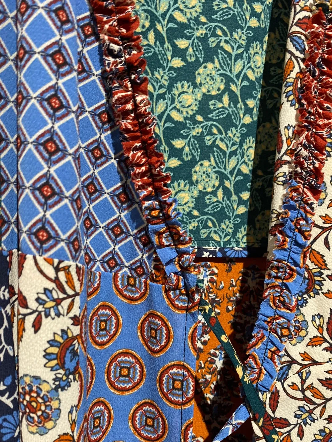 Gerard Darel Short Sleeve Multi Color Multi Print Maxi Wrap Dress
