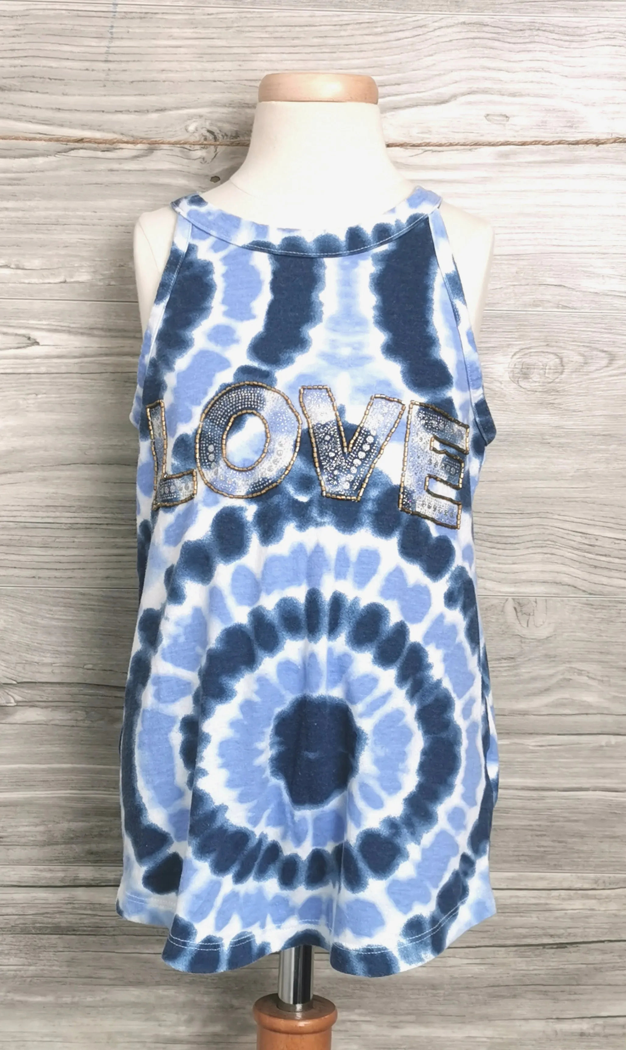 GIRL SIZE MEDIUM (7/8 YEARS) - CHILDREN'S PLACE, Tie-dyed Graphic Tank EUC B15