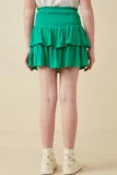 Girls Smocked Ruffle Tiered Mini Skirt