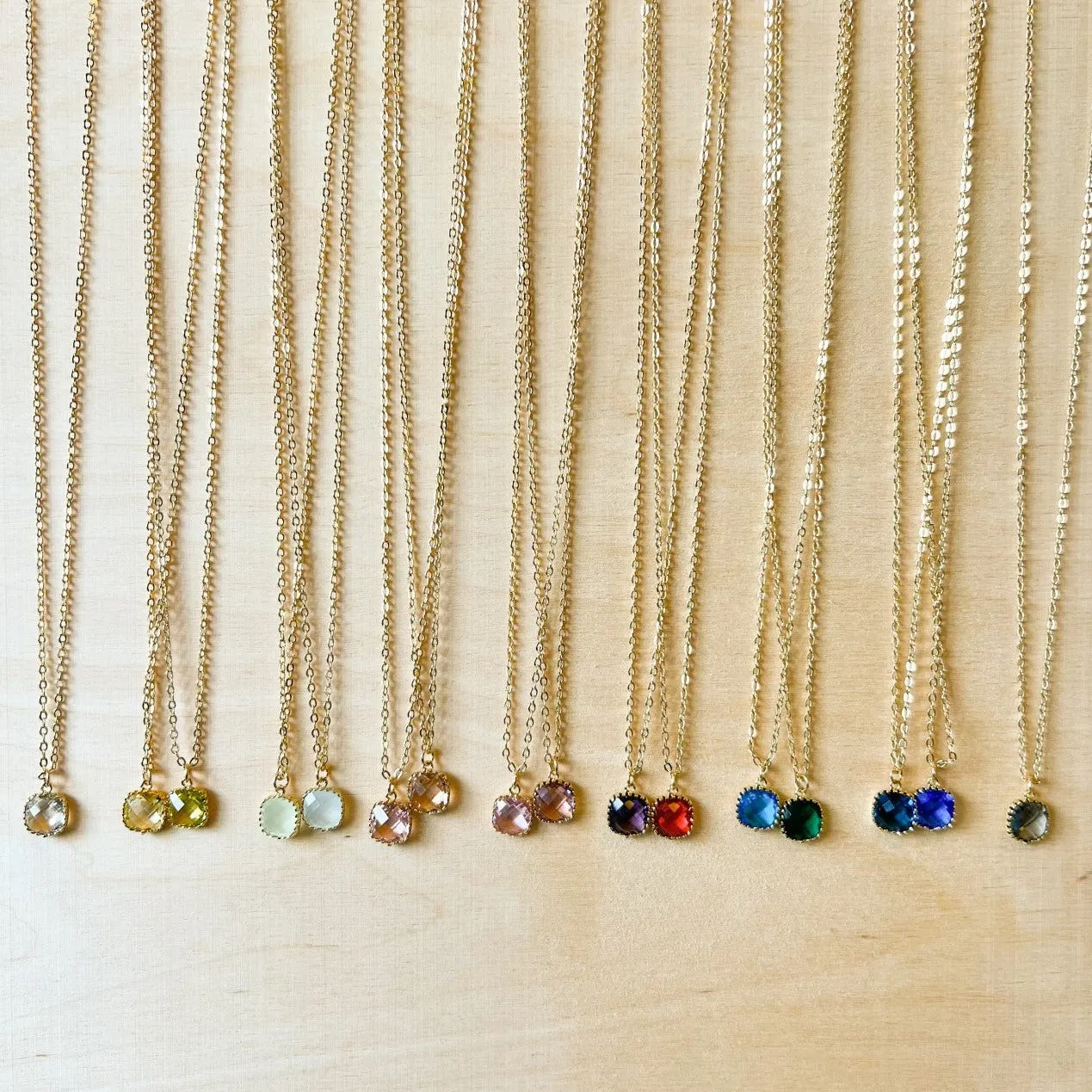 Glass Gemstone Necklace