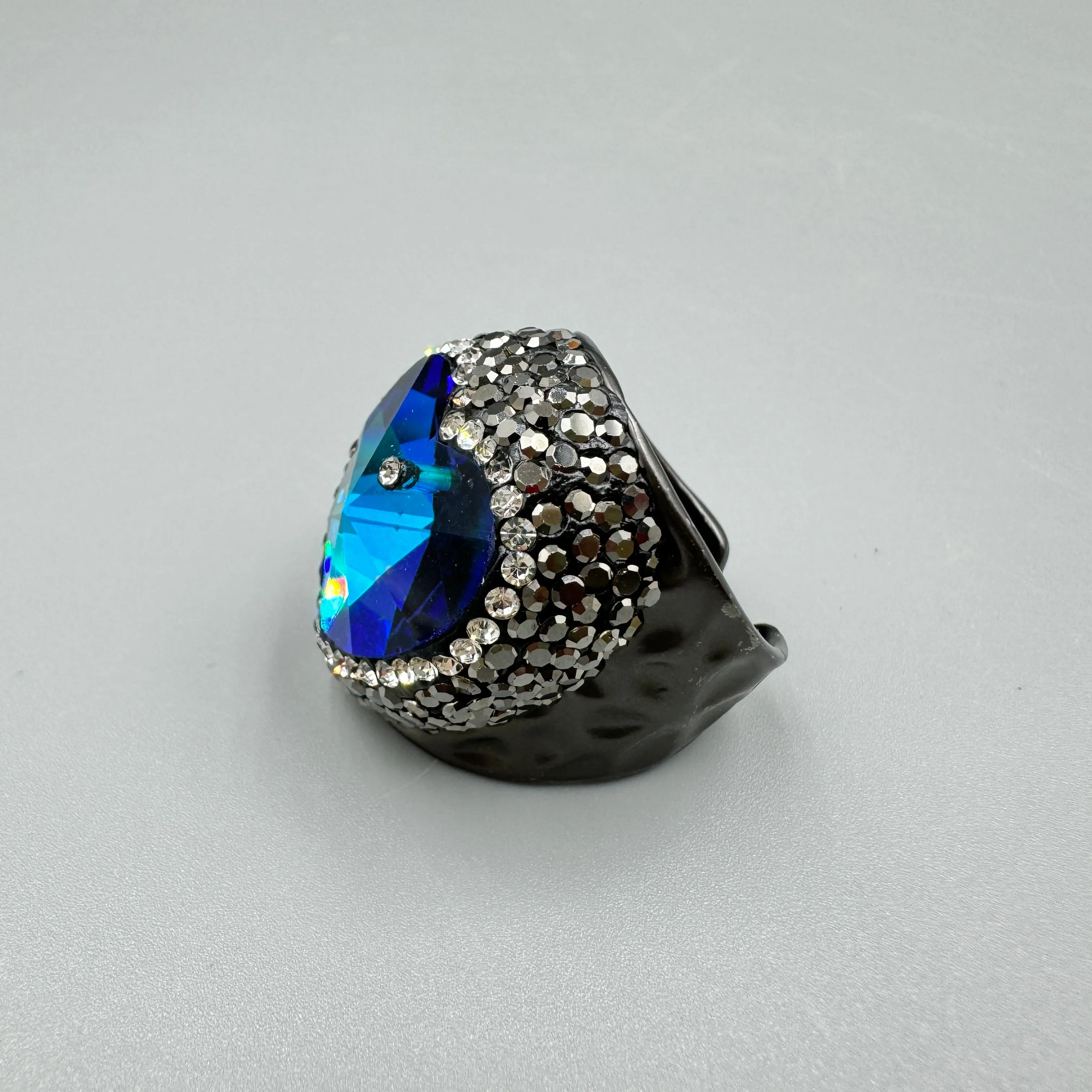Glass Heart Rhinestone Alloy Rings R2591