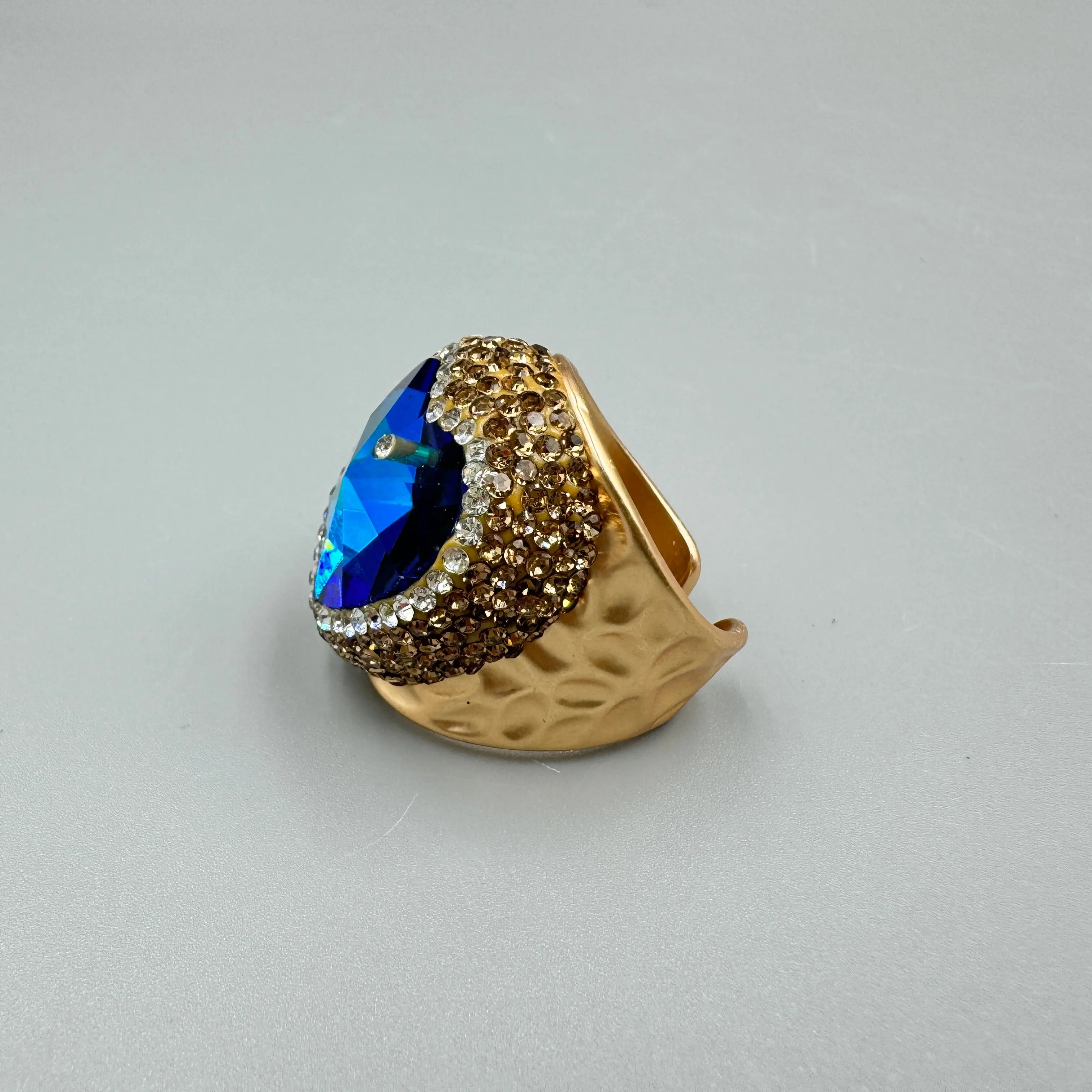 Glass Heart Rhinestone Alloy Rings R2591