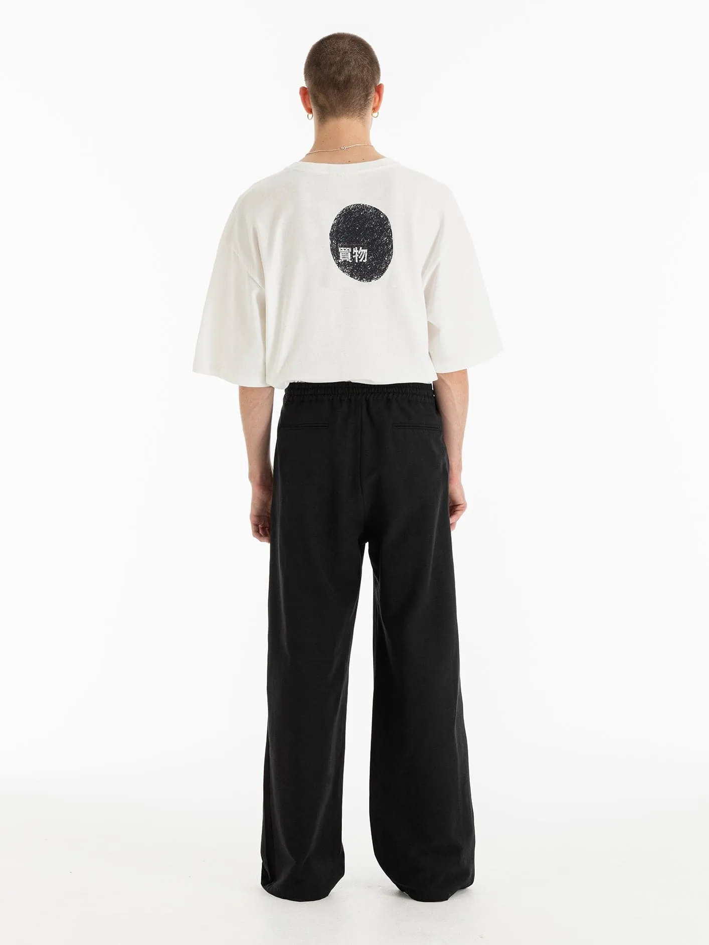 Gojo Sırt Baskılı Oversize T-Shirt - Kırık Beyaz