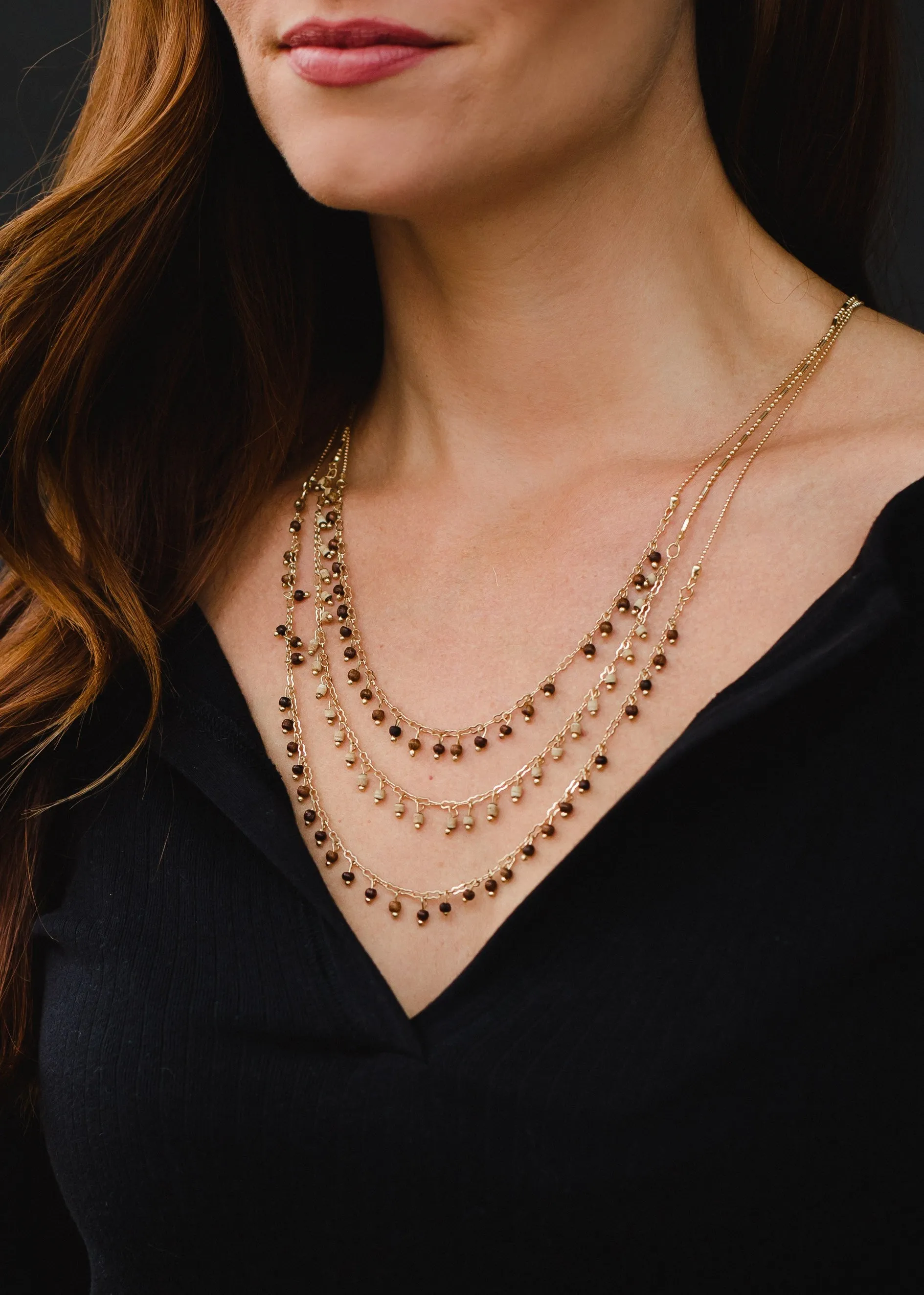 Gold & Brown Layered Necklace