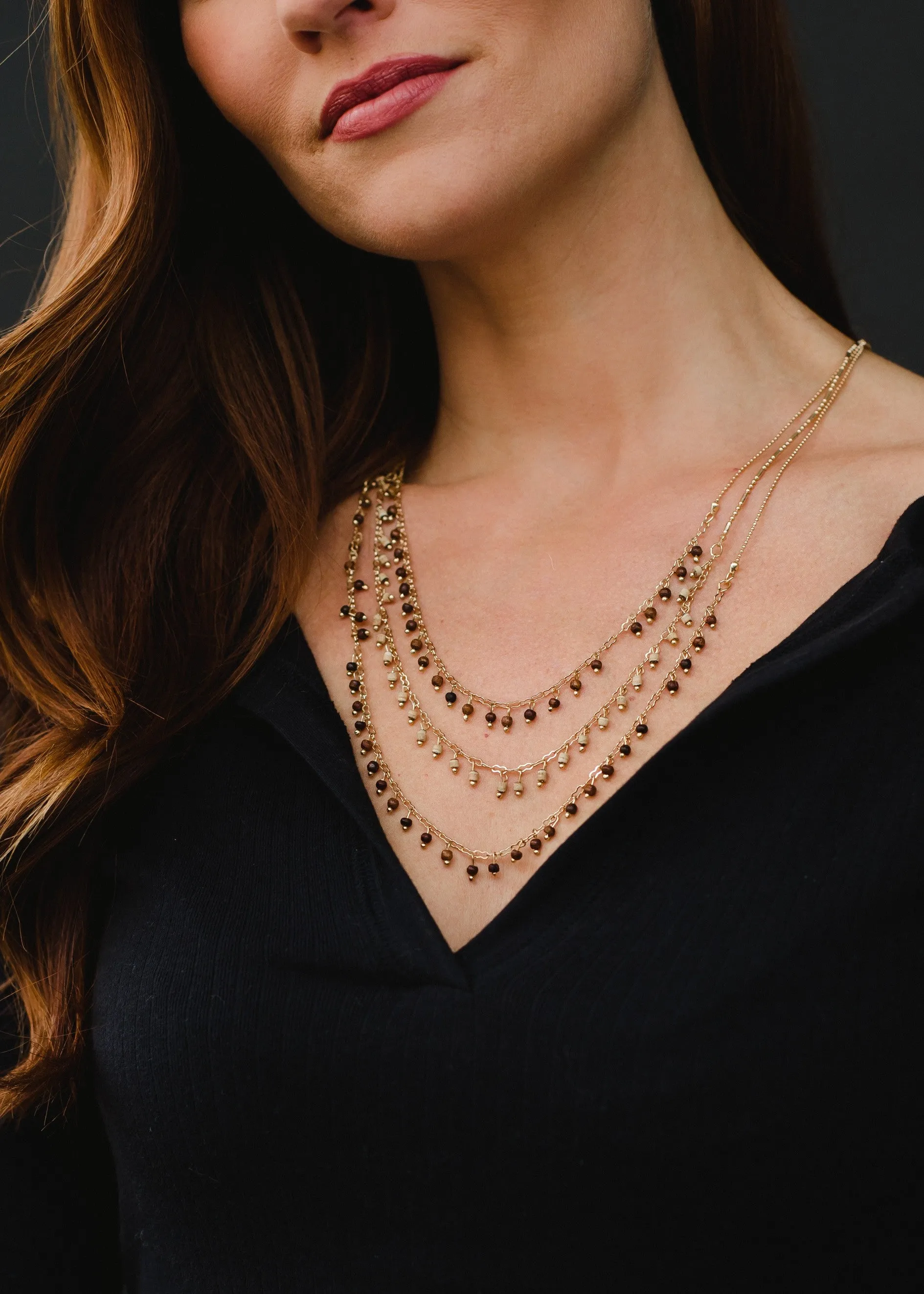 Gold & Brown Layered Necklace