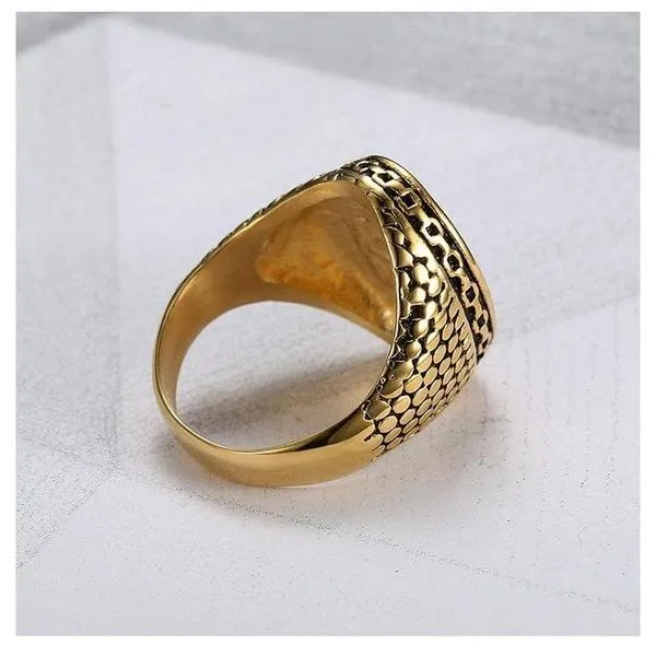 Gold Anchor Chain Snakeskin Ring