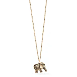GOLD FILIGREE ELEPHANT PENDANT NECKLACES #SWR-CP5336A GLD (FD2-FD1-FB3)