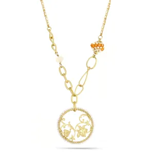 GOLD FILIGREE FLOWER PENDANT NECKLACES #234BG1201 (1E15)