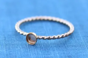 Gold Filled Rope 4mm Bezel Ring blank