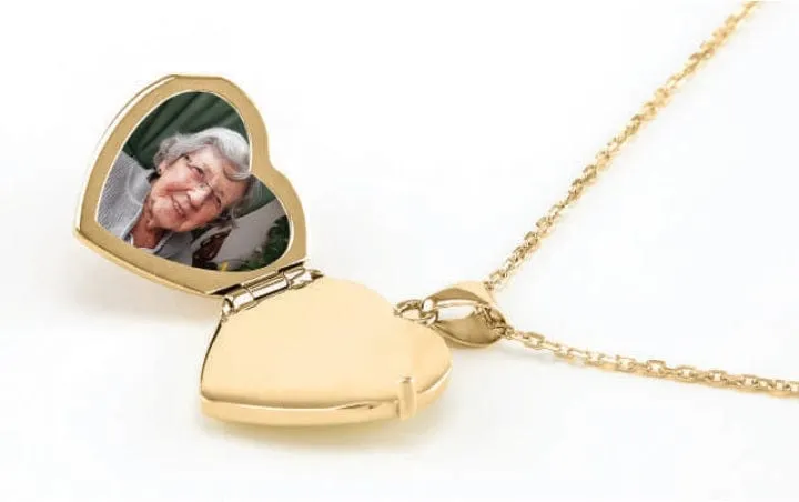 Gold Heart Locket Urn - Diamond Cut (10K)