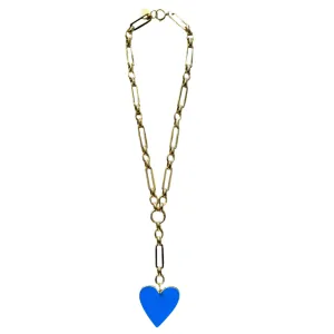 Gold Lariat Chain with Heart