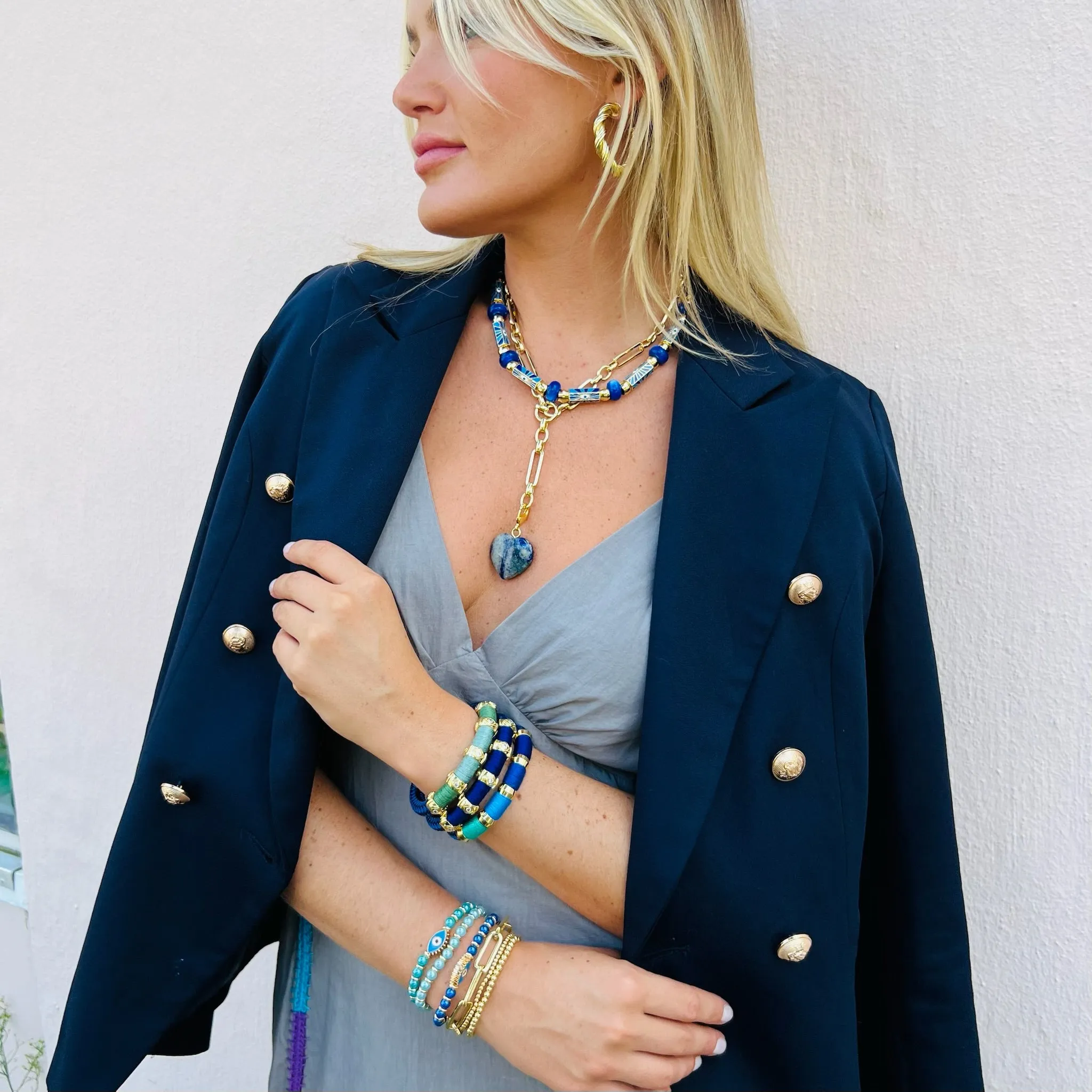 Gold Lariat Chain with Heart