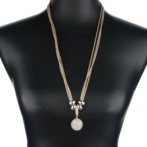 Gold Silver Crystal Rhinestone Pendant