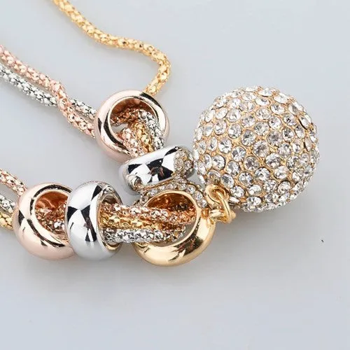 Gold Silver Crystal Rhinestone Pendant
