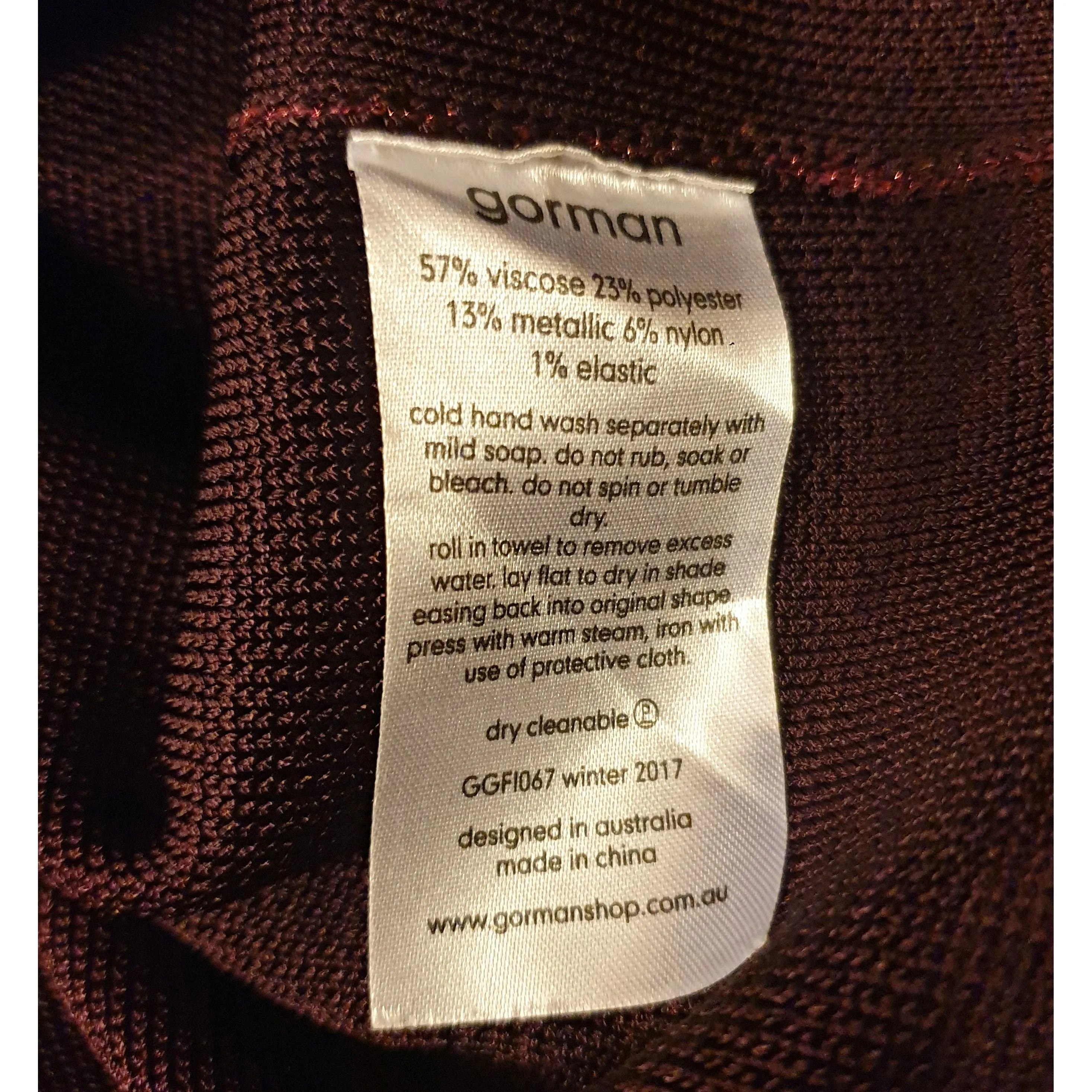 Gorman sparkly deep red fine knit pencil skirt size 10
