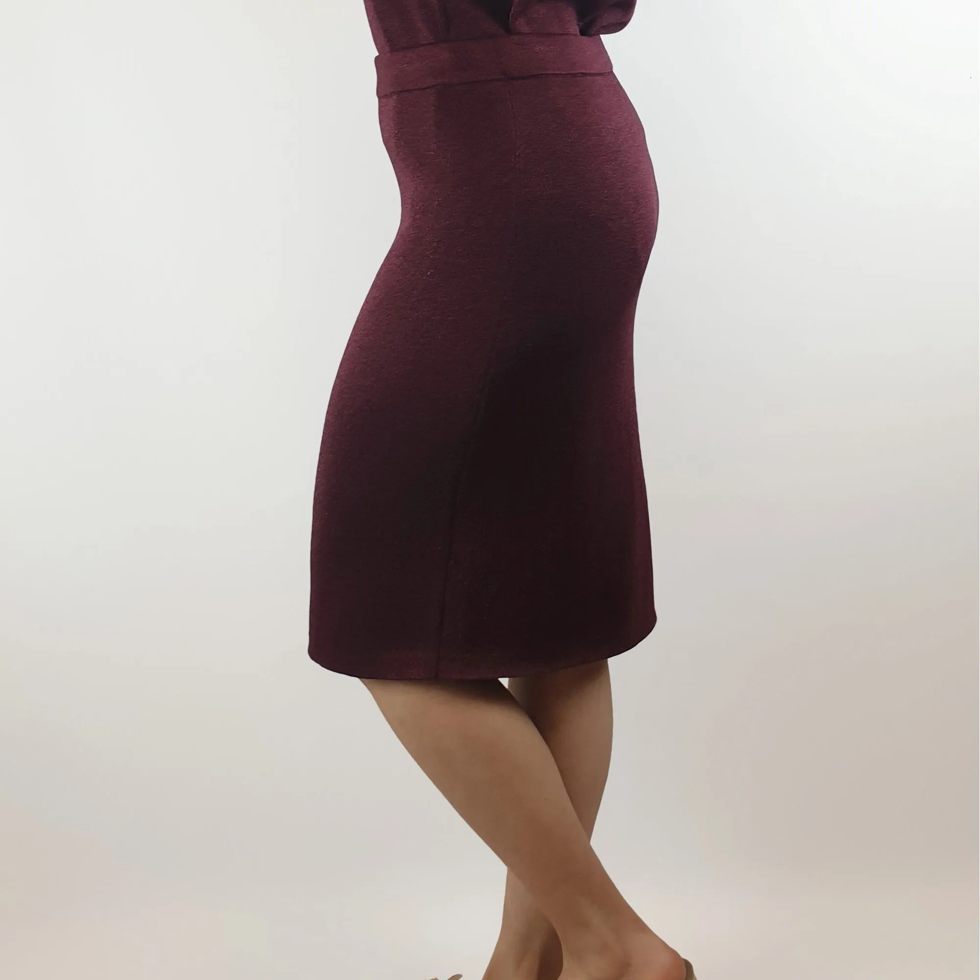 Gorman sparkly deep red fine knit pencil skirt size 10