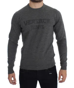 Gray Wool Crew-neck Pullover Sweater