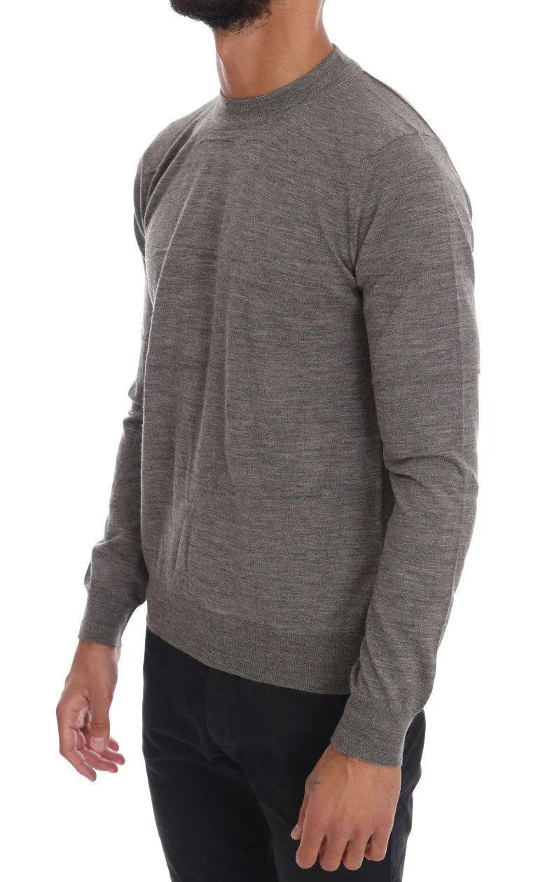 Gray Wool Crewneck Pullover Sweater