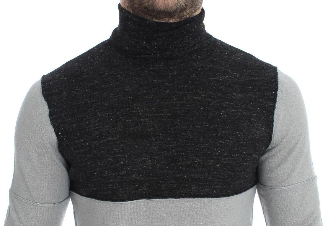 Gray Wool Turtleneck Sweater