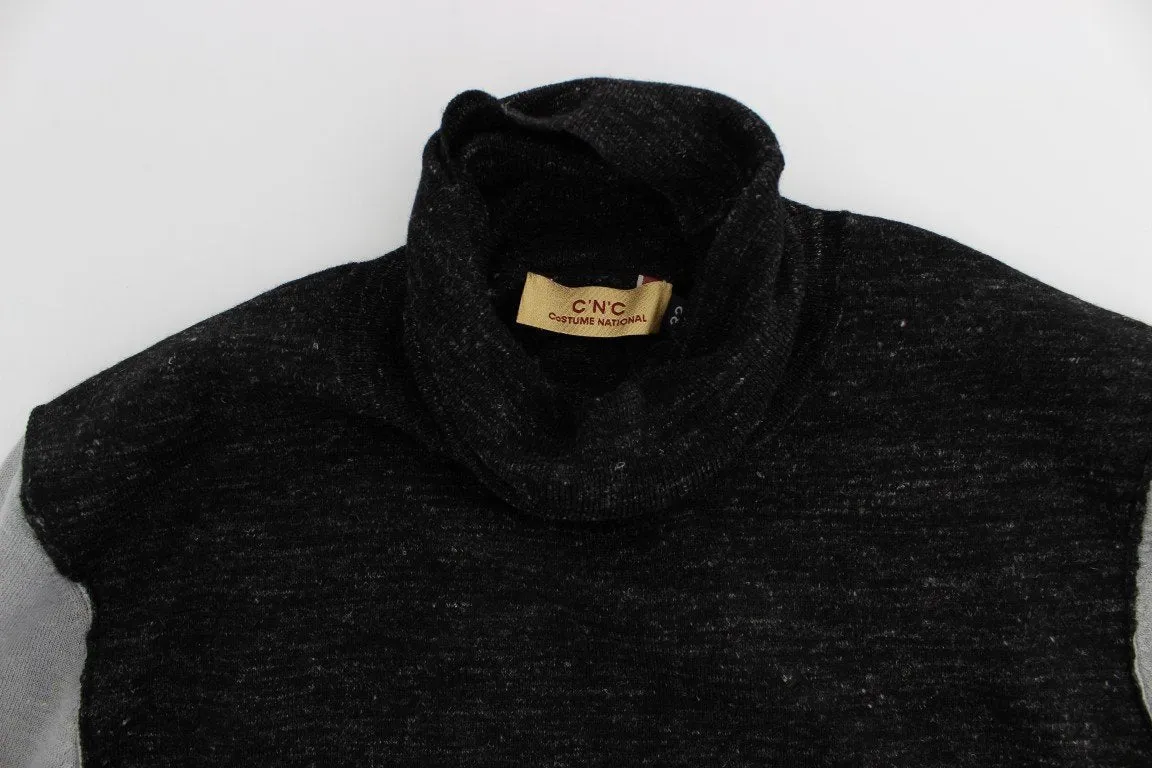 Gray Wool Turtleneck Sweater