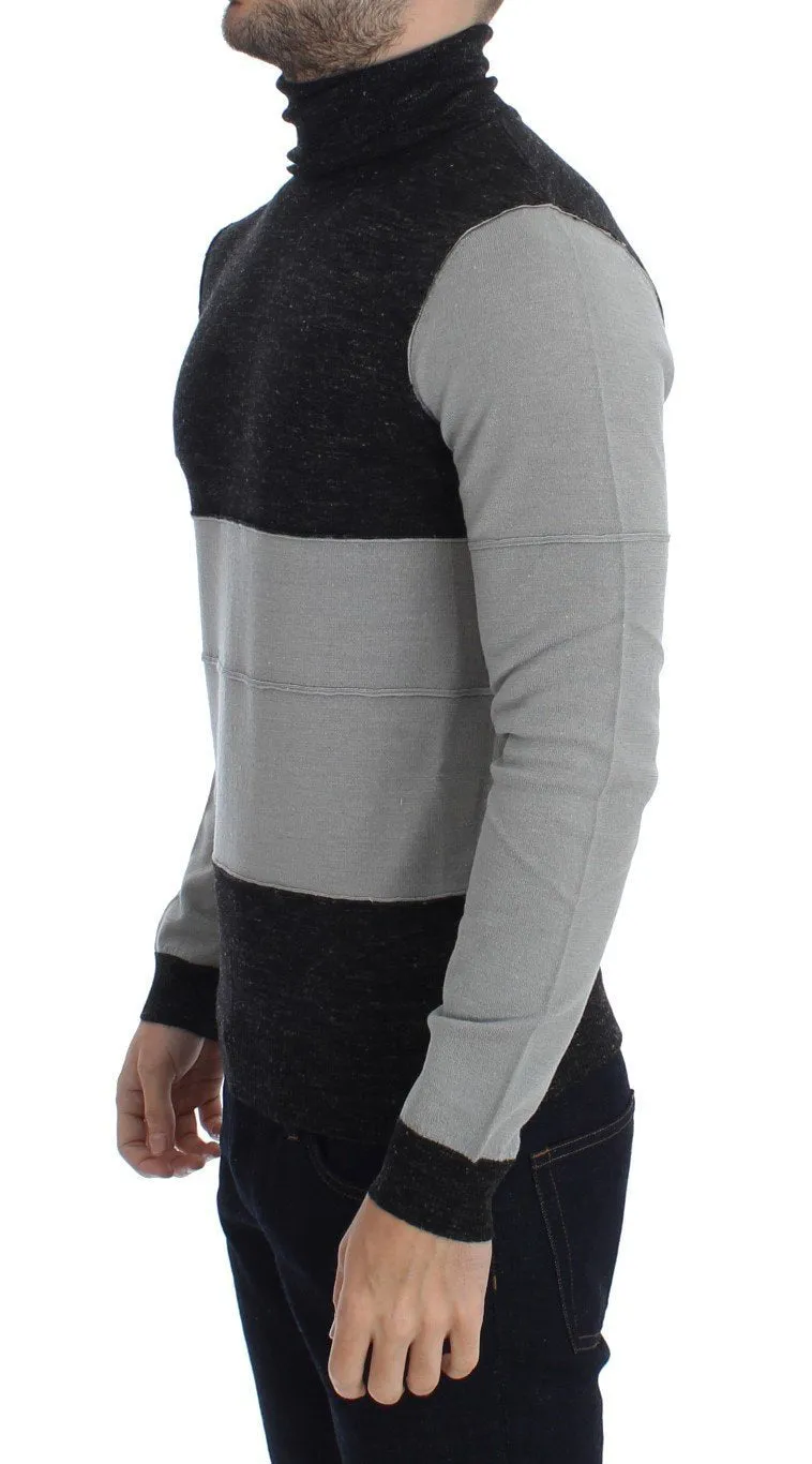 Gray Wool Turtleneck Sweater