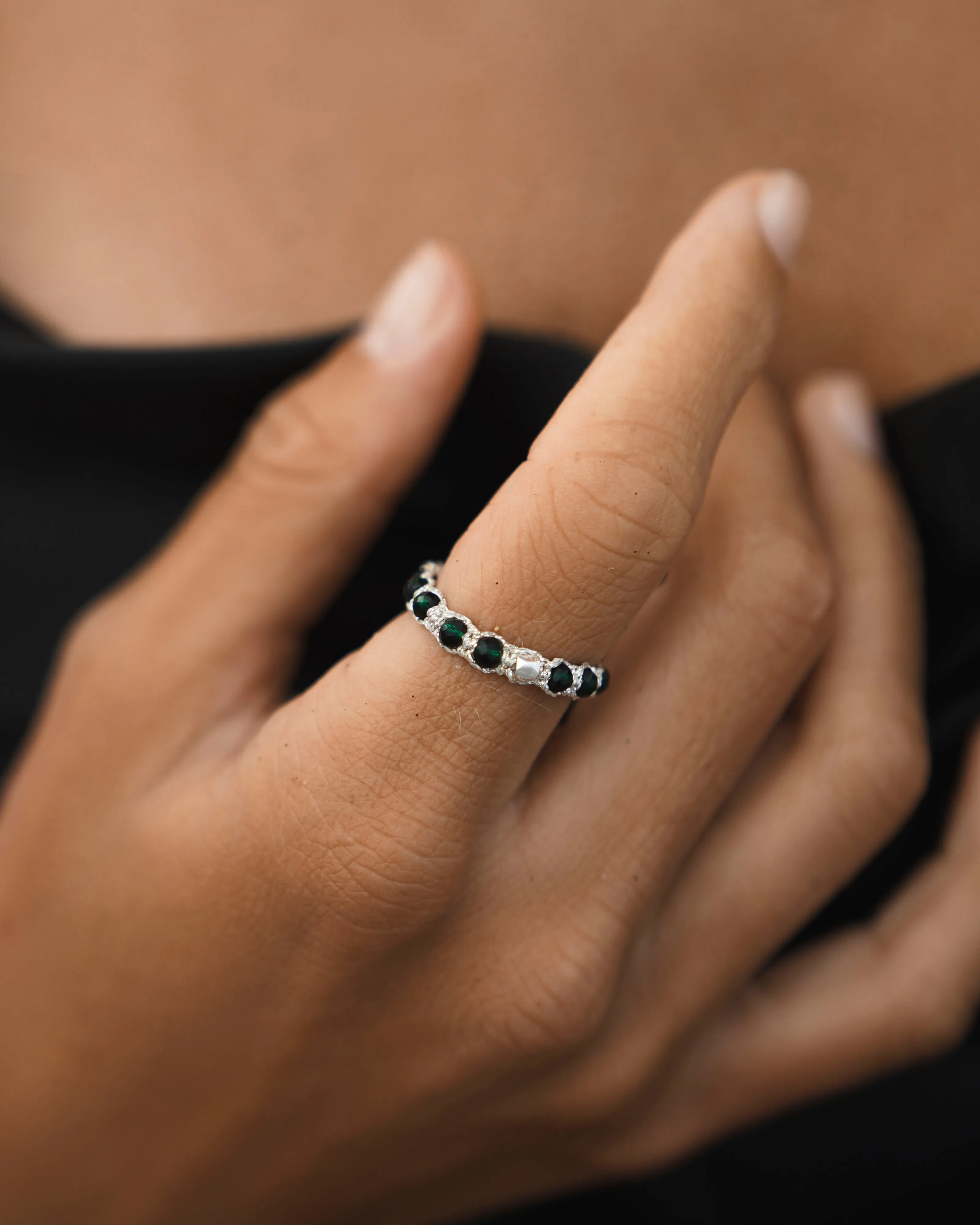 Green Spinel Rings | Silver