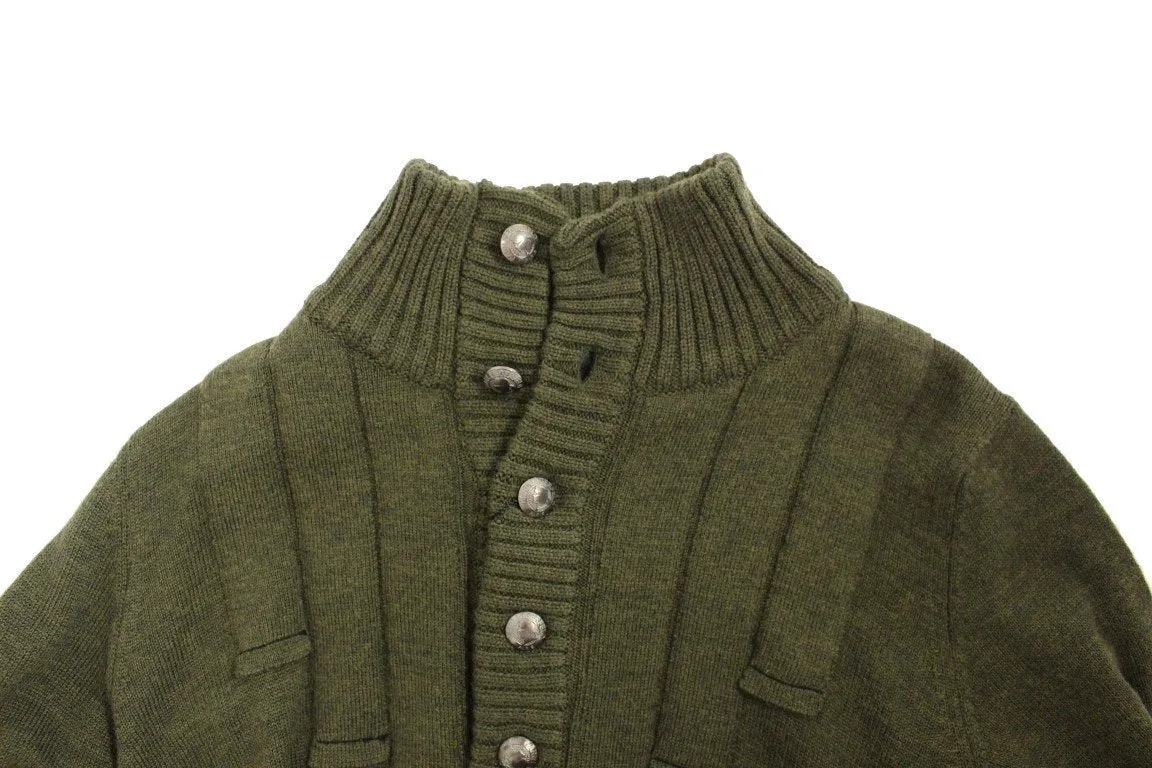 Green wool turtleneck sweater