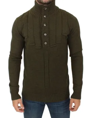 Green wool turtleneck sweater