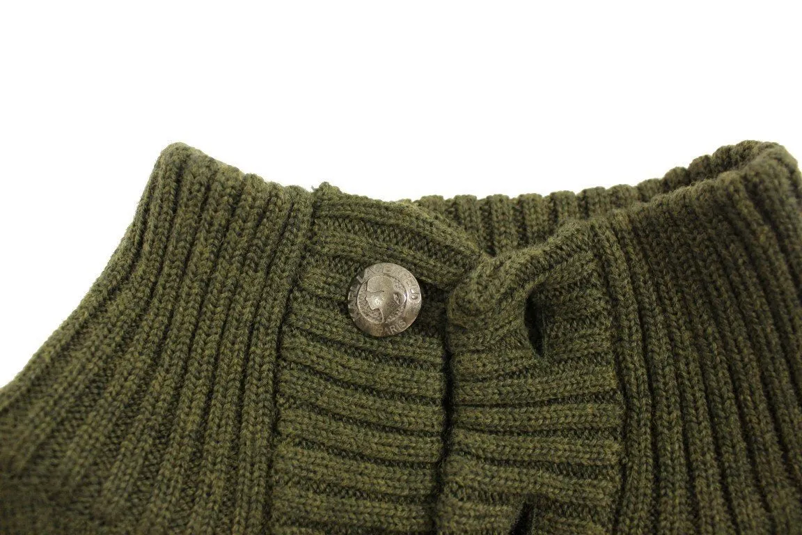 Green wool turtleneck sweater