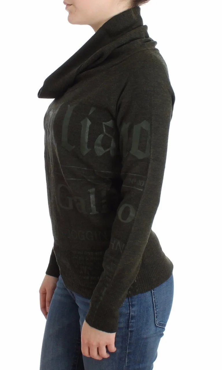 Green wwol turtleneck sweater
