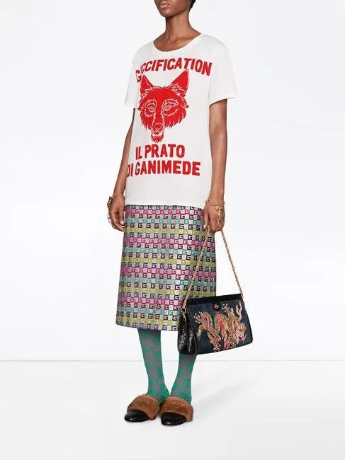 Gucci Printed Guccification Cotton-jersey Oversized T-shirt in White