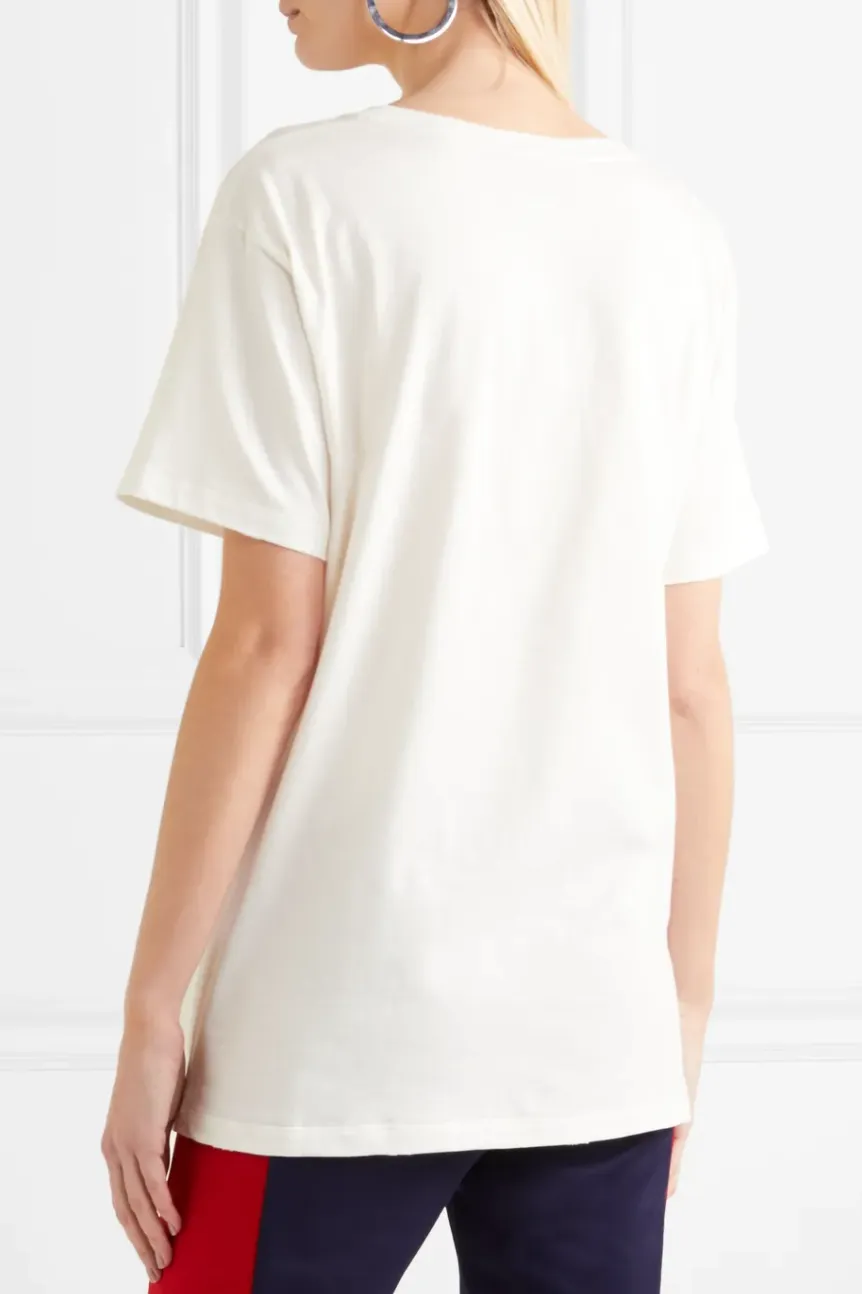 Gucci Printed Guccification Cotton-jersey Oversized T-shirt in White