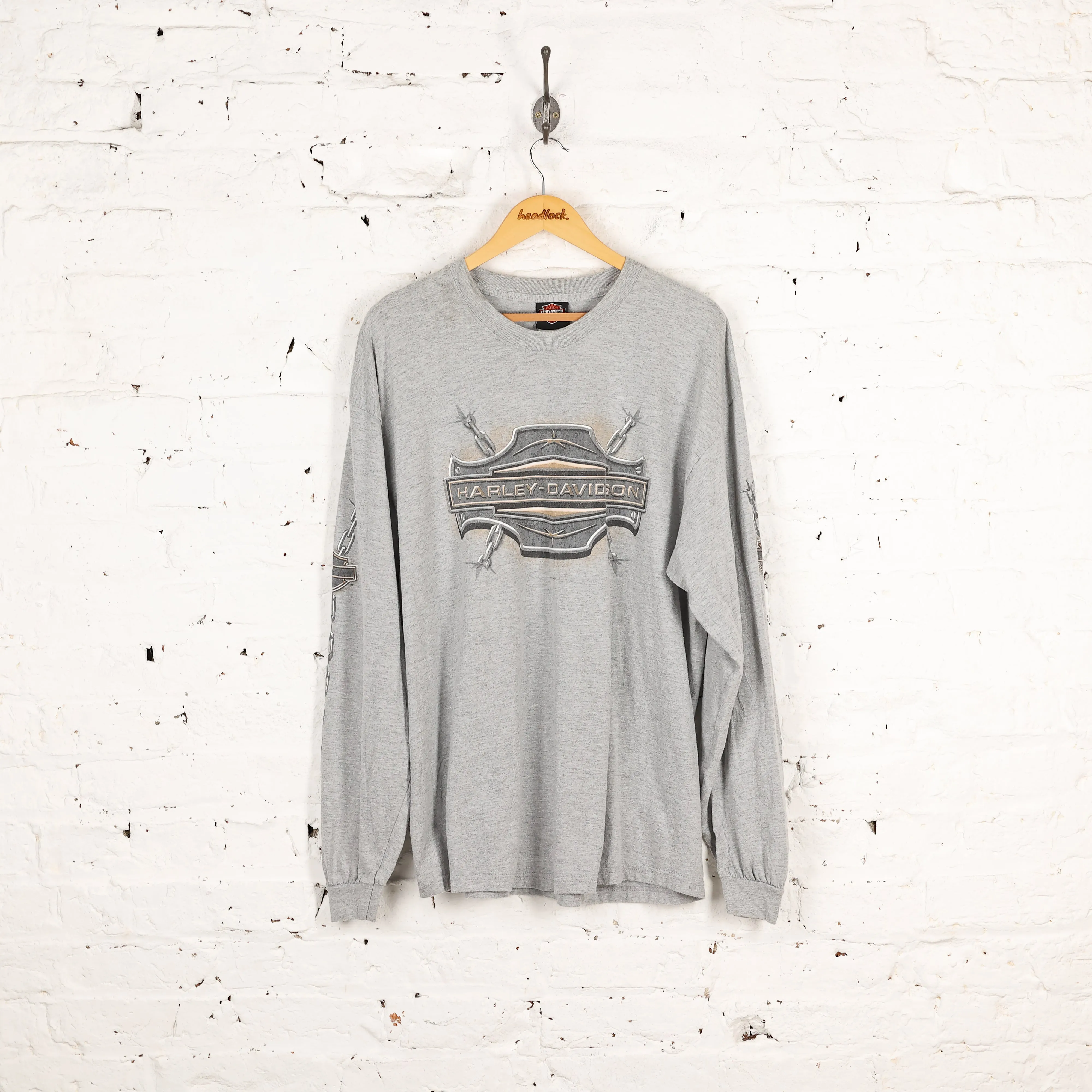 Harley Davidson West Virginia Dealership Long Sleeve T Shirt - Grey - XL