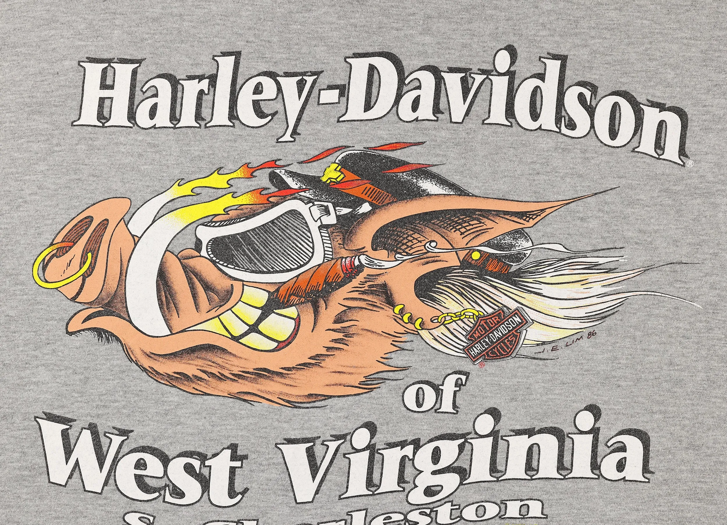 Harley Davidson West Virginia Dealership Long Sleeve T Shirt - Grey - XL