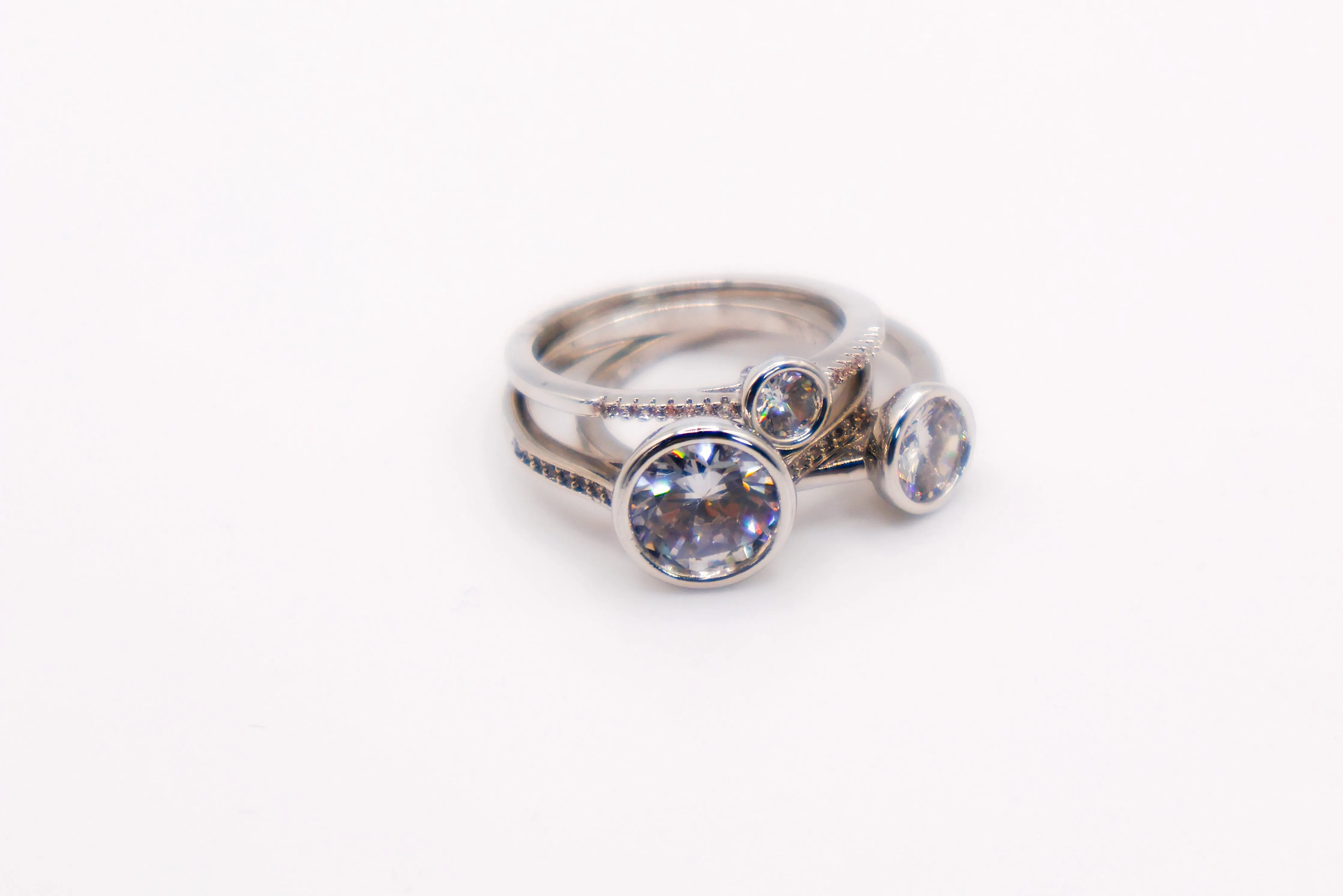 Harmony Gemstone Trio Ring Set