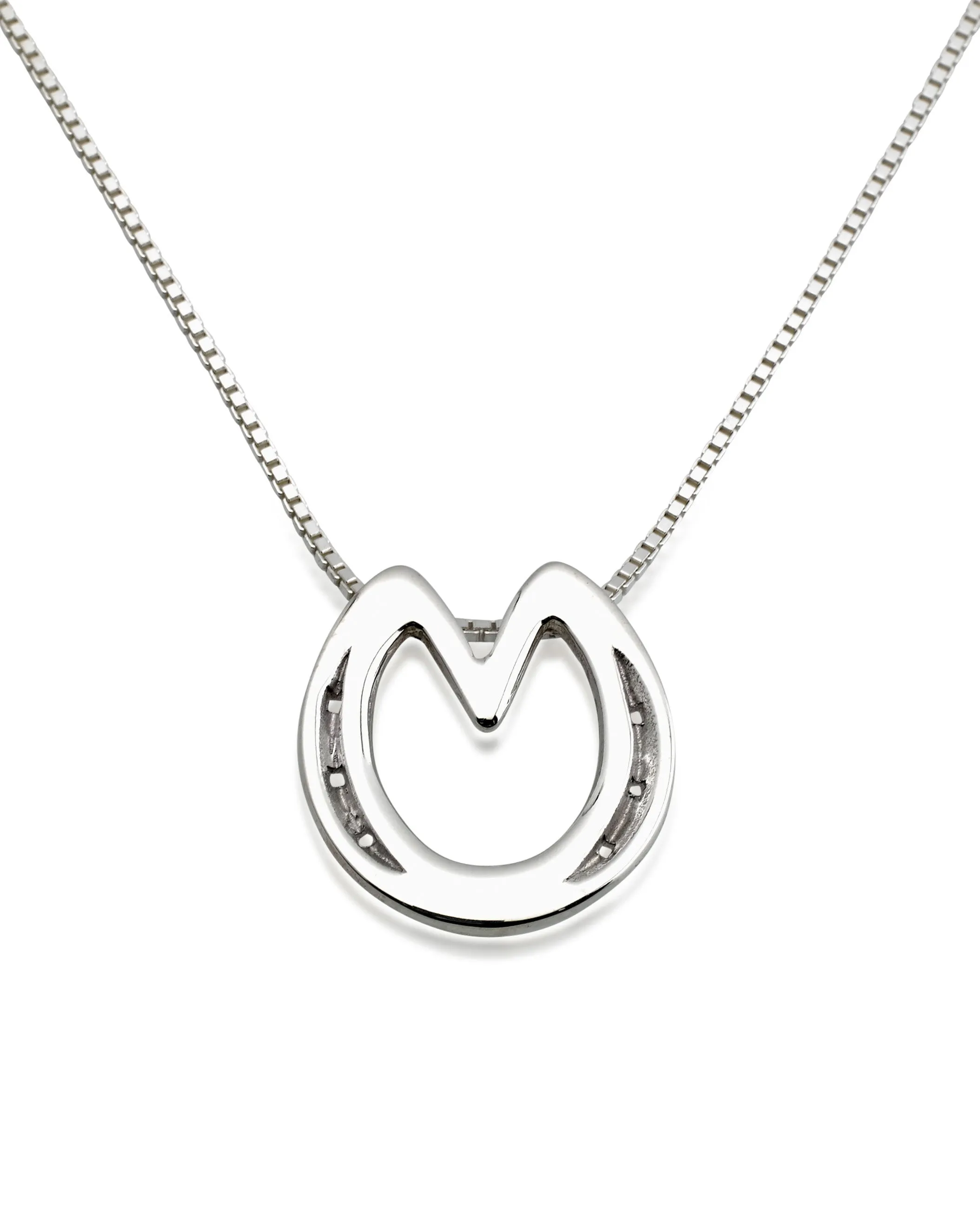 Heart Bar Shoe Necklace, Sterling Silver