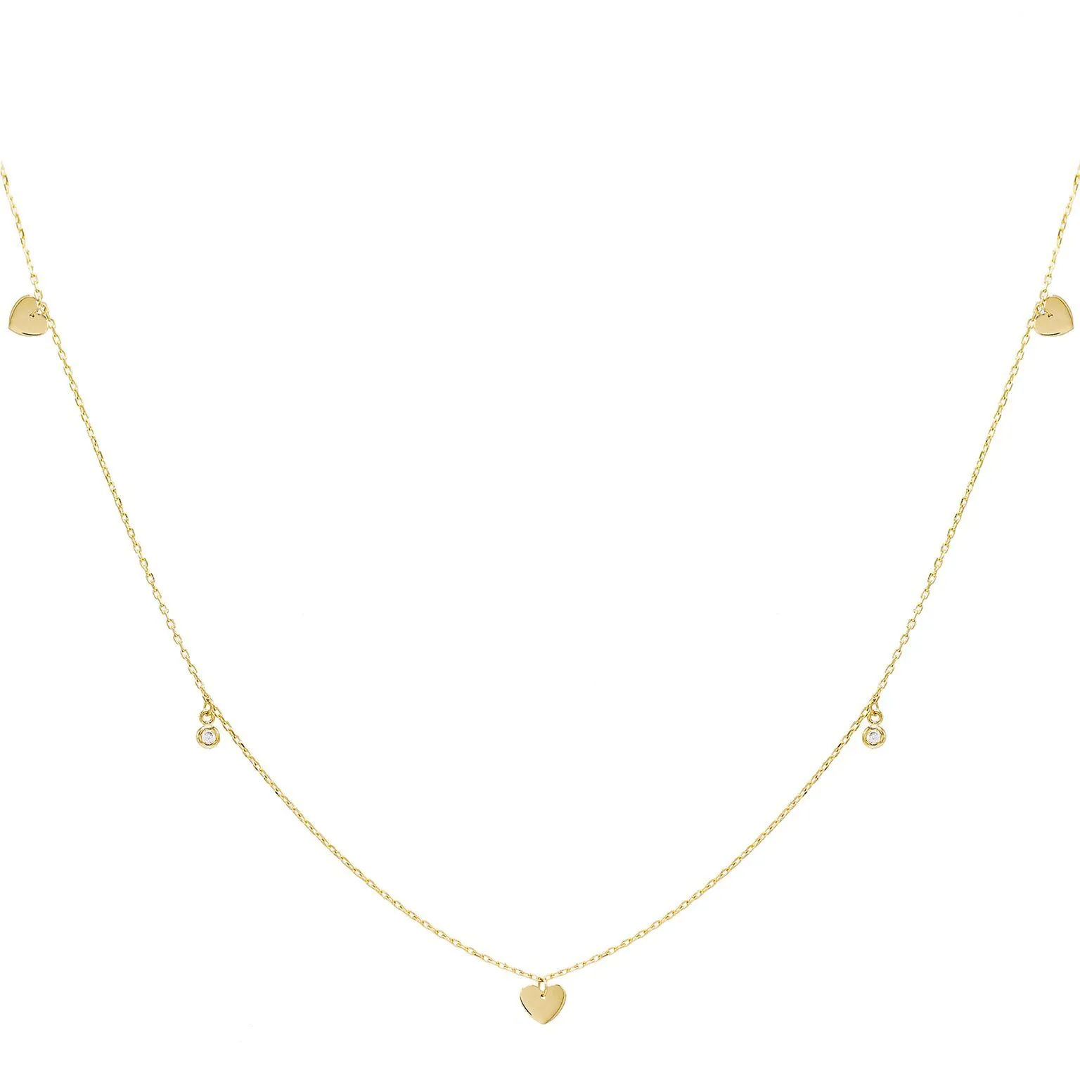 Heart Bezel Choker 14K