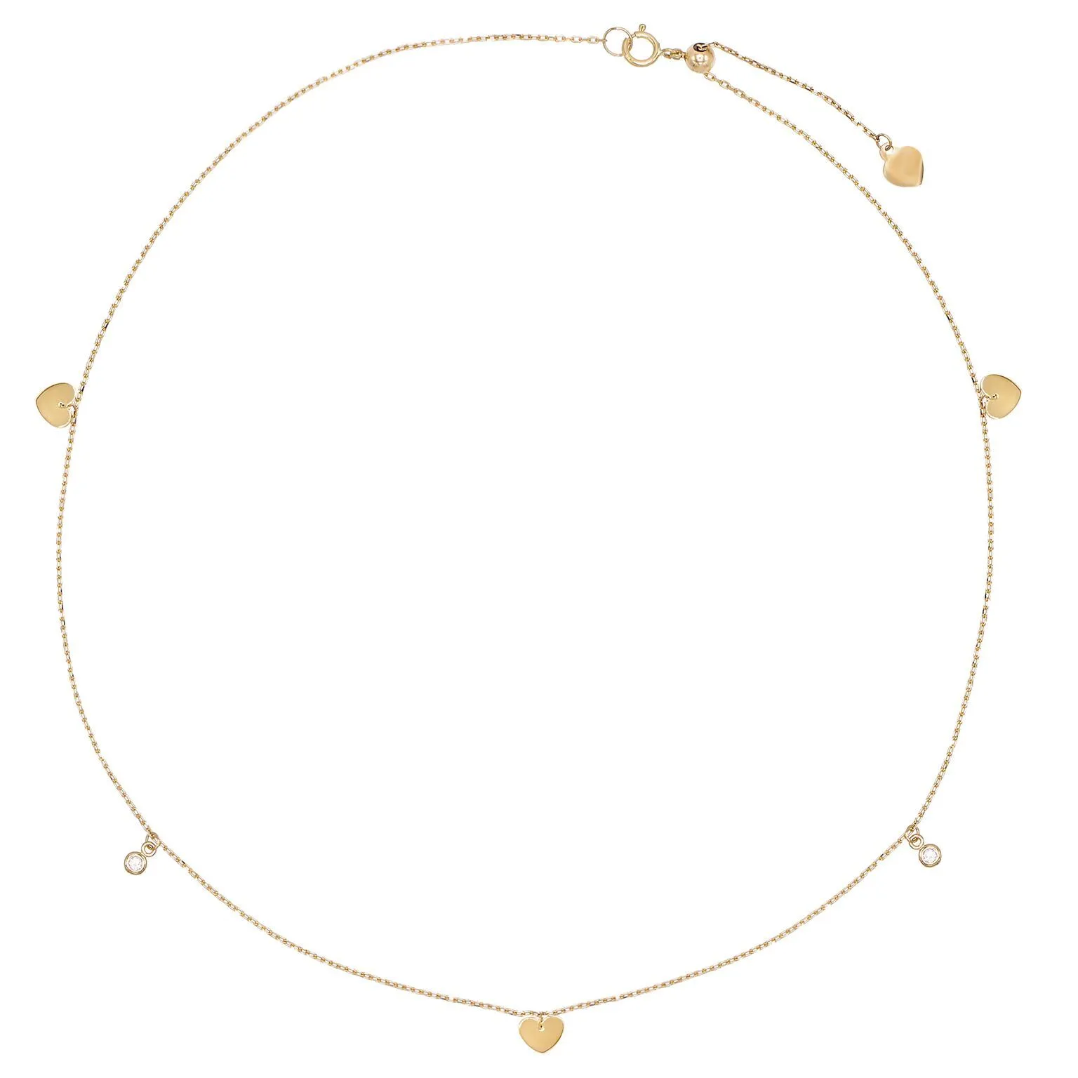 Heart Bezel Choker 14K