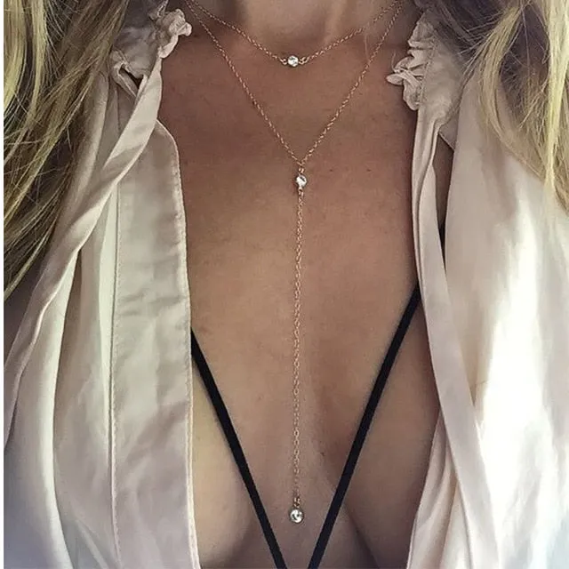Heart Leaf Moon Pendant Necklace